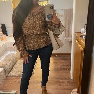 Floral Brown Women's Top